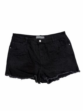 Primark Black Frayed Hem Women's Denim Shorts Size 14